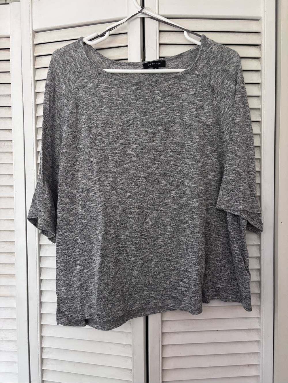 New Look Heather Gray Short Sleeve Knit Top